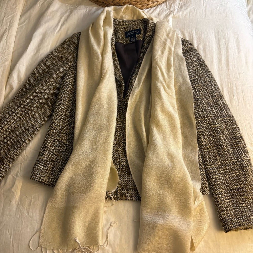 Jones New York Signature Brown Tweed Jacket